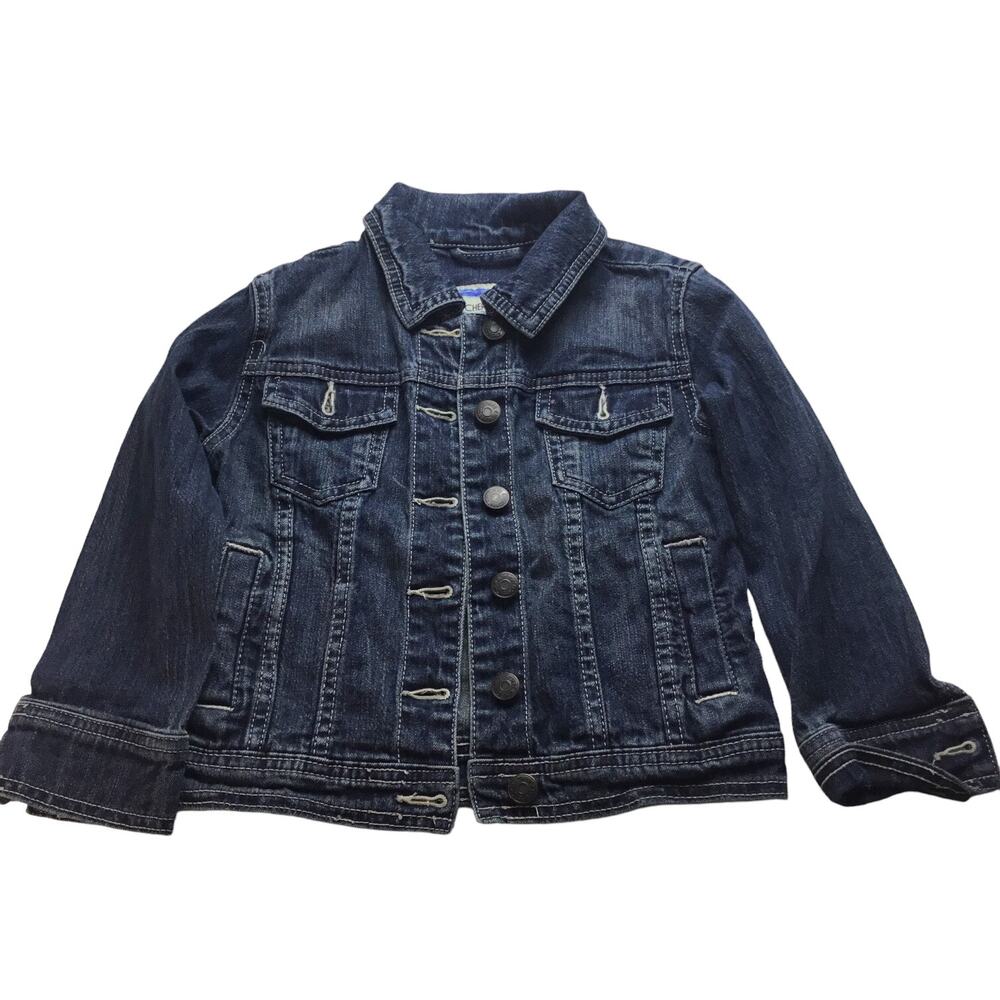 Jean Jacket Denim Blue Button Up Cherokee Girls XS 4/5 Classic Fall B2S